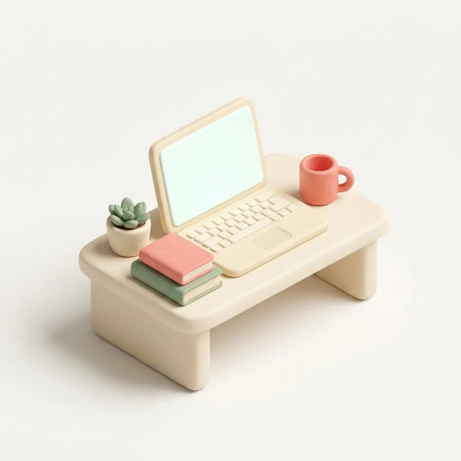 AI-generated isometric icons example — Laptop workstation, made with Nano Banana 2 on BananaBanana