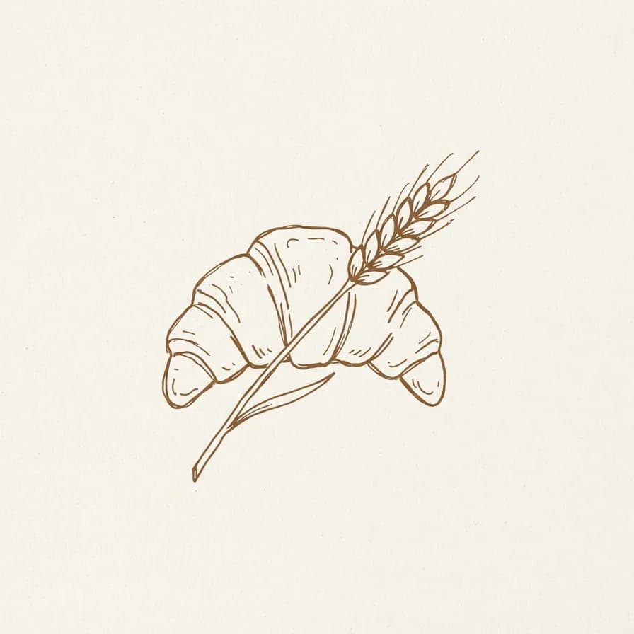 AI-generated logos example — Hand-drawn bakery mark, made with Nano Banana 2 Lite on BananaBanana