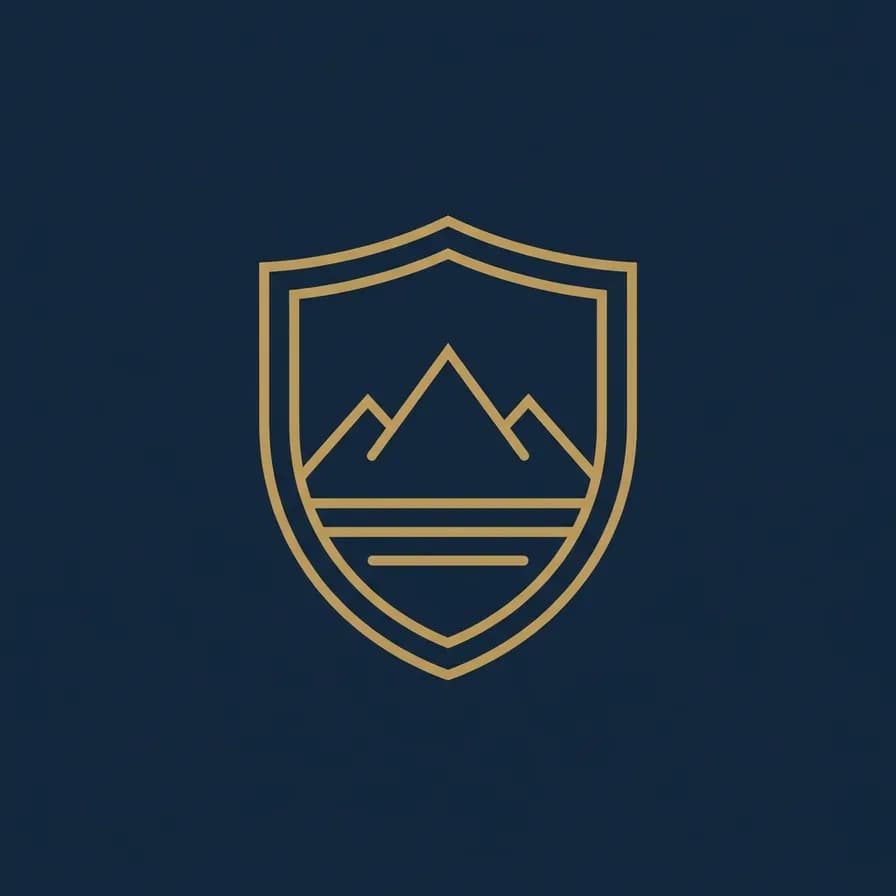 AI-generated logos example — Modern minimal crest, made with Nano Banana Pro on BananaBanana