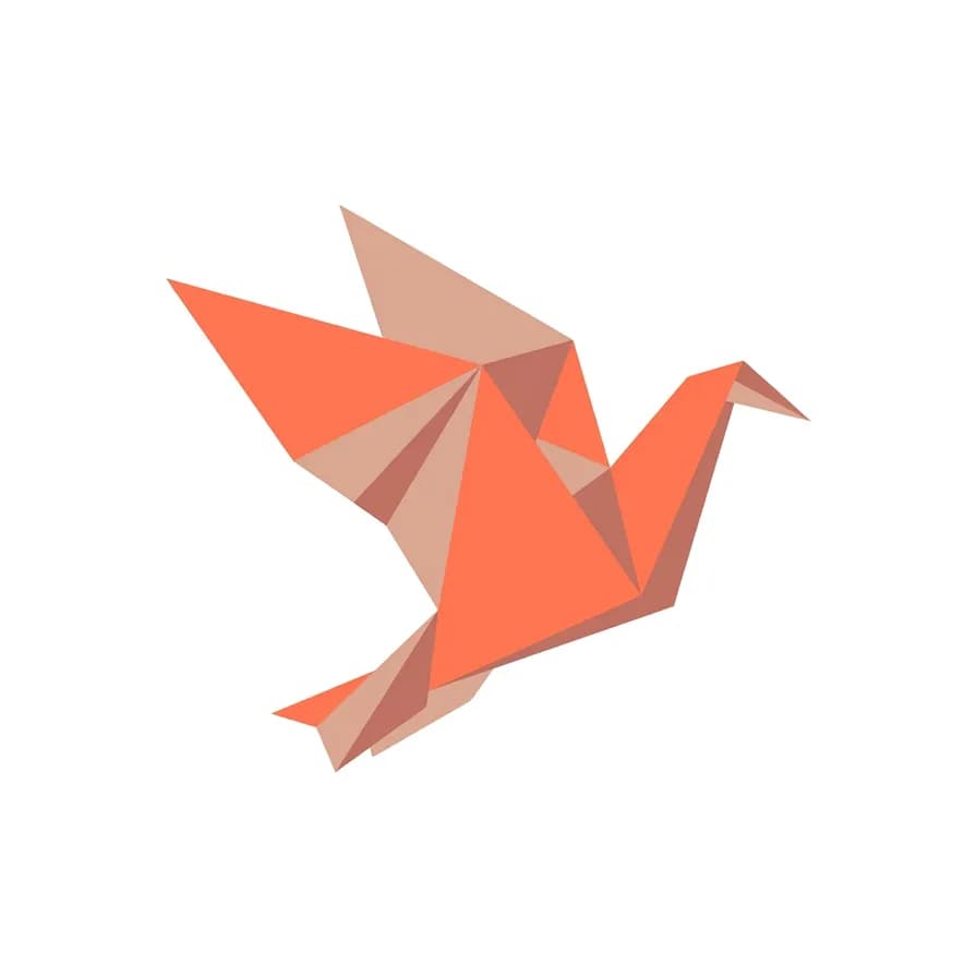AI-generated logos example — Origami crane, made with Nano Banana 2 on BananaBanana