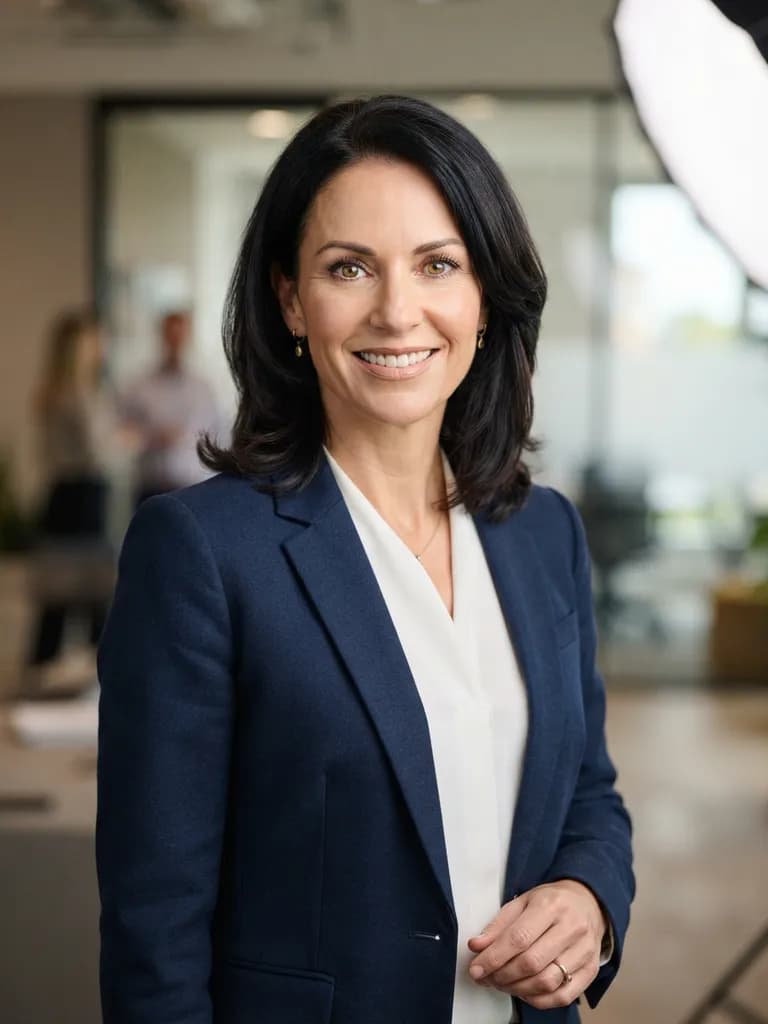 AI-generated portraits example — Clean business headshot, made with Nano Banana 2 Lite on BananaBanana