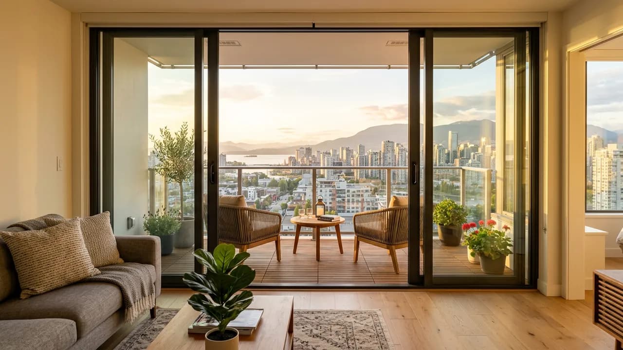 AI-generated real estate example — Apartment balcony view, made with Nano Banana 2 on BananaBanana