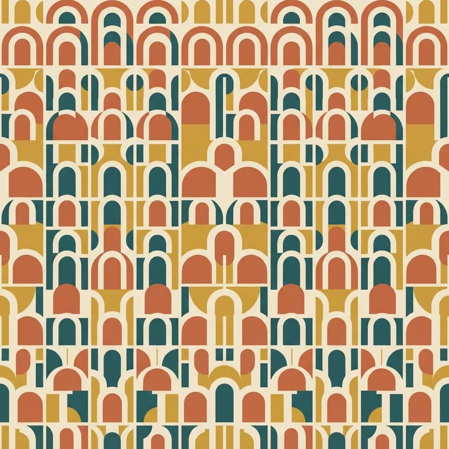 AI-generated seamless patterns example — Geometric arches, made with Nano Banana 2 Lite on BananaBanana