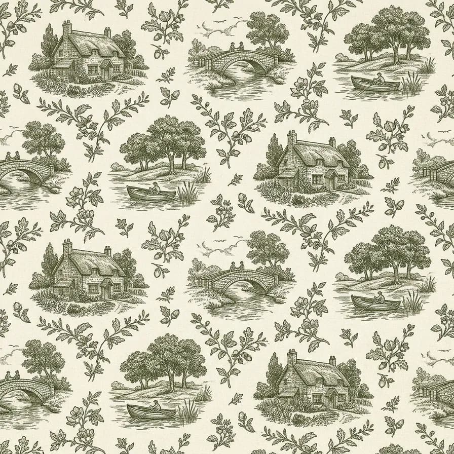 AI-generated seamless patterns example — Modern toile, made with Nano Banana 2 on BananaBanana