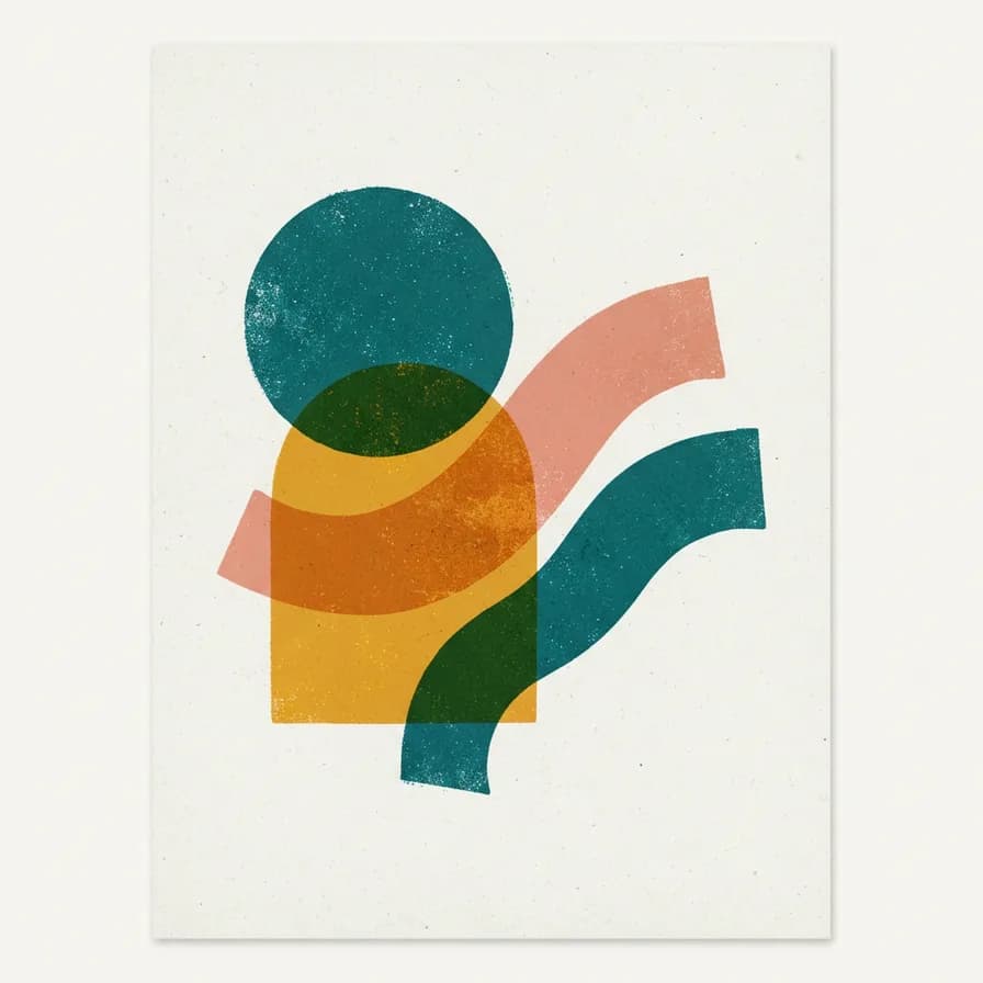 AI-generated t-shirt design example — Abstract shapes, made with Nano Banana 2 Lite on BananaBanana