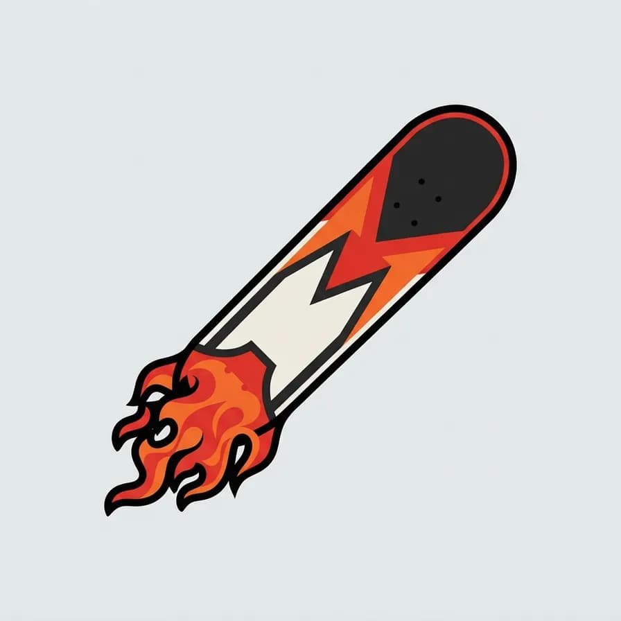 AI-generated t-shirt design example — Skate flame, made with Nano Banana 2 Lite on BananaBanana