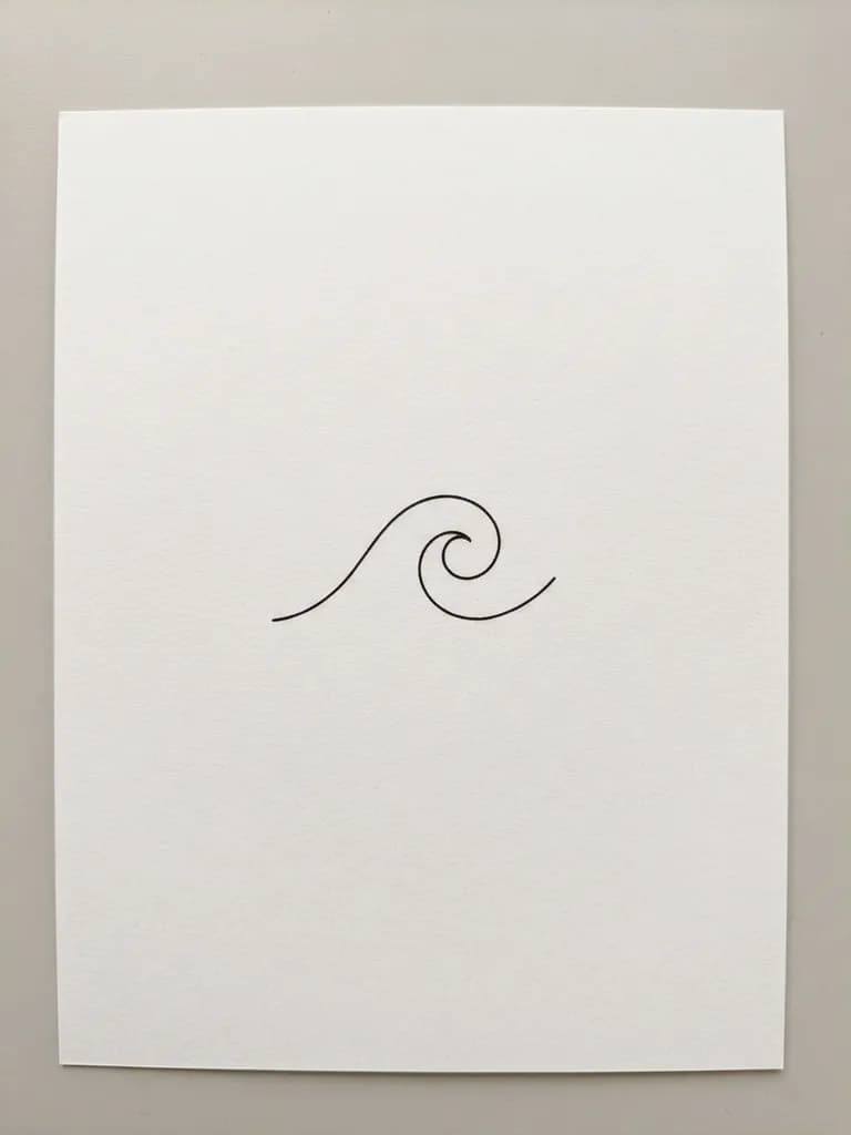 AI-generated tattoos example — Minimal single-line wave, made with Nano Banana 2 Lite on BananaBanana