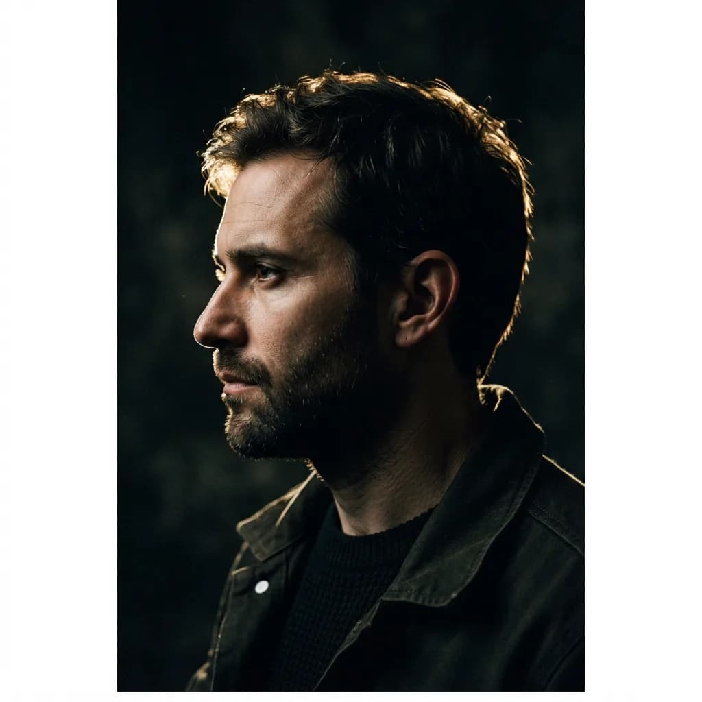Profile portrait with dramatic rim lighting, Nano Banana 2 Lite — moody and competent, less precise tonal separation